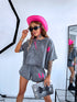 2in1 set "Amaretto" - T-shirt + shorts - graphite gray